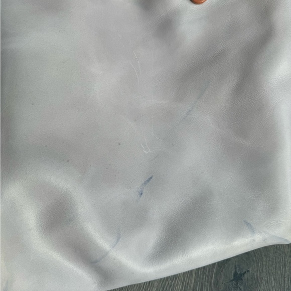 KMM & Co Leather Tote Bag in Light Gray - Picture 6 of 11